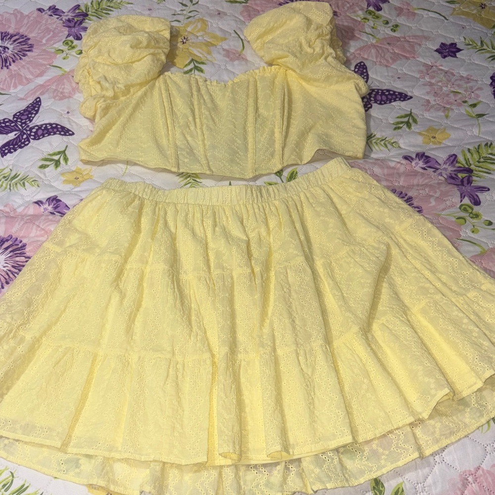 Wild Fable Yellow Skirt Set
